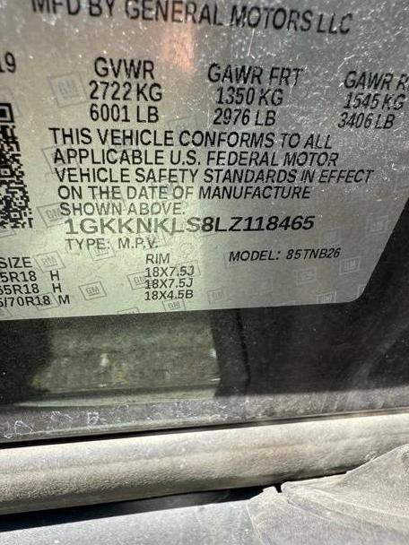 GMC ACADIA 2020 1GKKNKLS8LZ118465 image