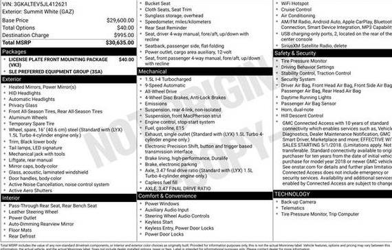 GMC TERRAIN 2018 3GKALTEV5JL412621 image GMC TERRAIN 2018 3GKALTEV5JL412621 image