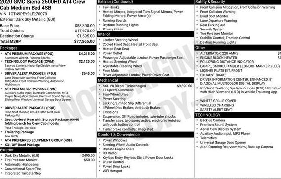 GMC SIERRA 2020 1GT49PEY9LF270070 image GMC SIERRA 2020 1GT49PEY9LF270070 image