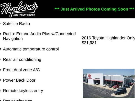 TOYOTA HIGHLANDER 2016 5TDZKRFH8GS180659 image