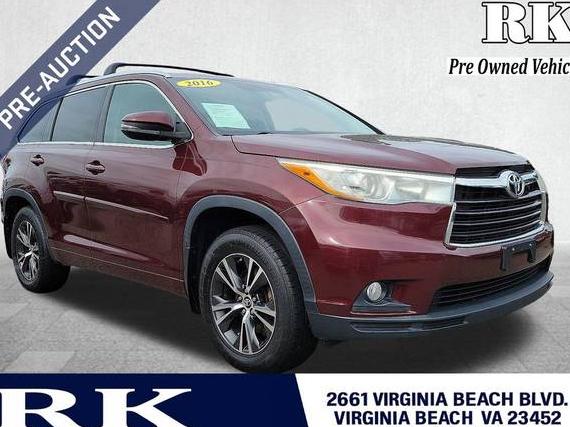 TOYOTA HIGHLANDER 2016 5TDJKRFH9GS334700 image