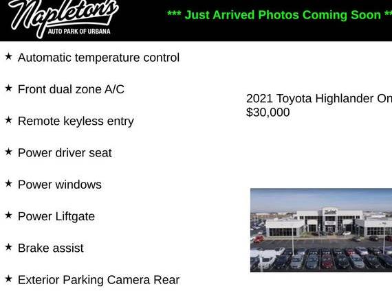 TOYOTA HIGHLANDER 2021 5TDGZRBH4MS555595 image TOYOTA HIGHLANDER 2021 5TDGZRBH4MS555595 image