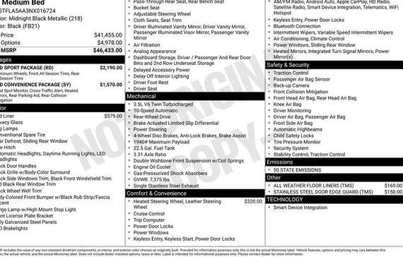 TOYOTA TUNDRA 2022 5TFLA5AA3NX016724 image