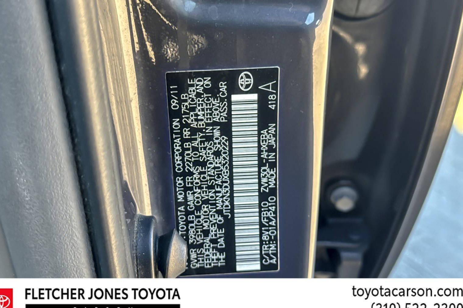 TOYOTA PRIUS 2011 JTDKN3DUXB5320229 image