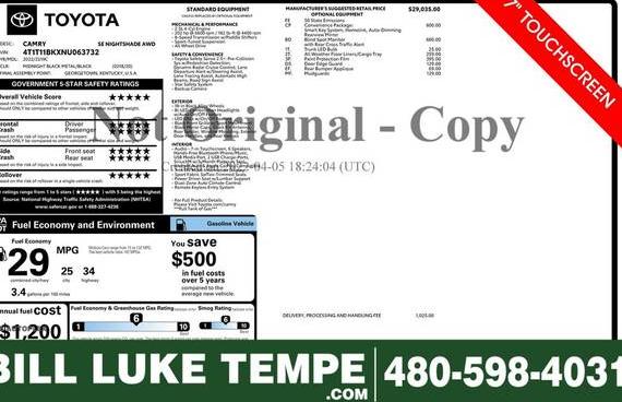 TOYOTA CAMRY 2022 4T1T11BKXNU063732 image
