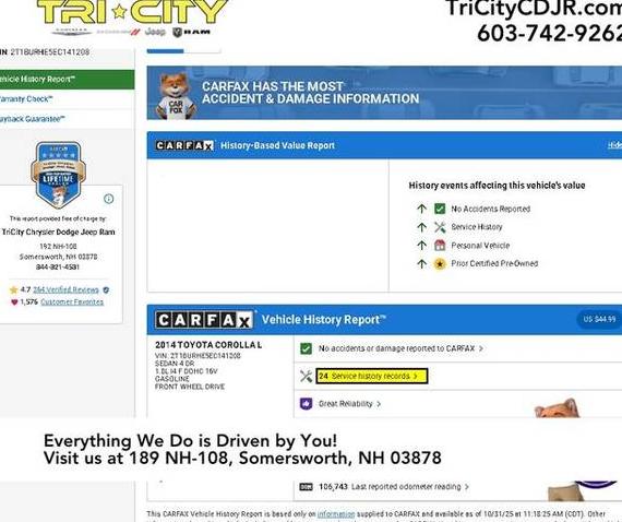 TOYOTA COROLLA 2014 2T1BURHE5EC141208 image