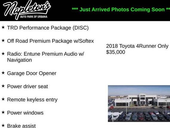 TOYOTA 4-RUNNER 2018 JTEBU5JRXJ5594037 image