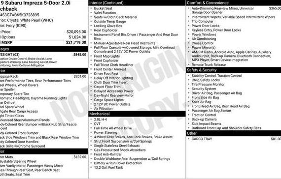 SUBARU IMPREZA 2019 4S3GTAB65K3728895 image