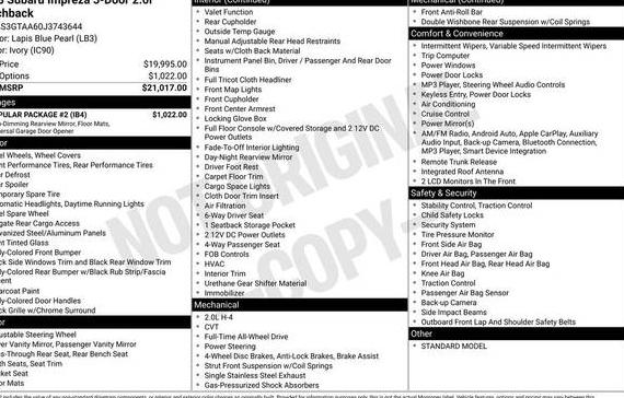 SUBARU IMPREZA 2018 4S3GTAA60J3743644 image