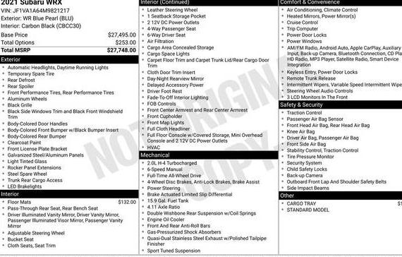 SUBARU WRX 2021 JF1VA1A64M9821217 image