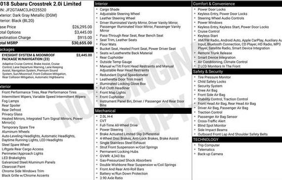 SUBARU CROSSTREK 2018 JF2GTAMC3JH225520 image