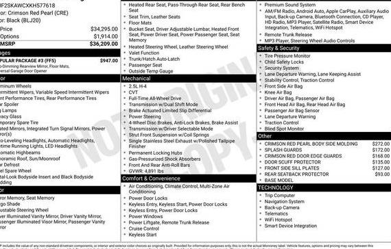SUBARU FORESTER 2019 JF2SKAWCXKH577618 image