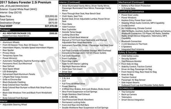 SUBARU FORESTER 2017 JF2SJAEC9HH523692 image SUBARU FORESTER 2017 JF2SJAEC9HH523692 image