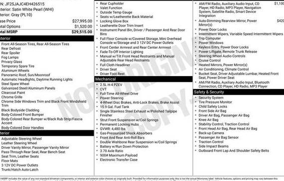 SUBARU FORESTER 2014 JF2SJAJC4EH426515 image