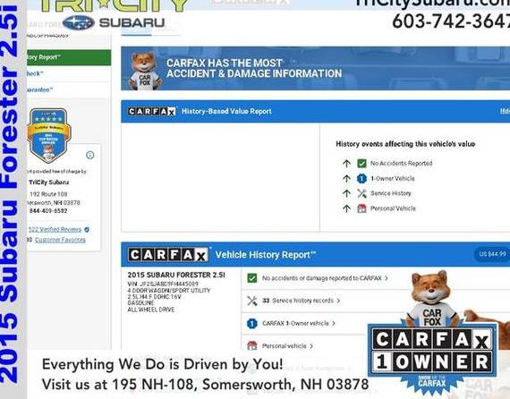 SUBARU FORESTER 2015 JF2SJABC9FH445089 image