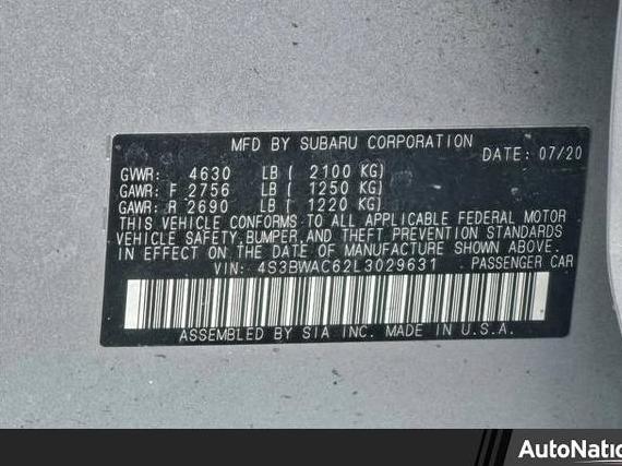 SUBARU LEGACY 2020 4S3BWAC62L3029631 image SUBARU LEGACY 2020 4S3BWAC62L3029631 image