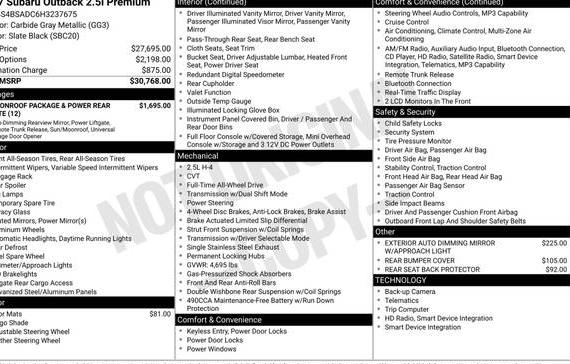 SUBARU OUTBACK 2017 4S4BSADC6H3237675 image SUBARU OUTBACK 2017 4S4BSADC6H3237675 image