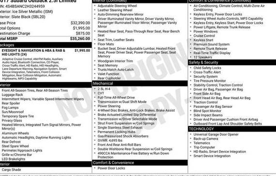 SUBARU OUTBACK 2017 4S4BSANC2H3244959 image SUBARU OUTBACK 2017 4S4BSANC2H3244959 image