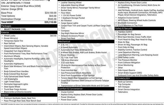 MAZDA MAZDA3 2020 JM1BPBCM9L1170368 image MAZDA MAZDA3 2020 JM1BPBCM9L1170368 image