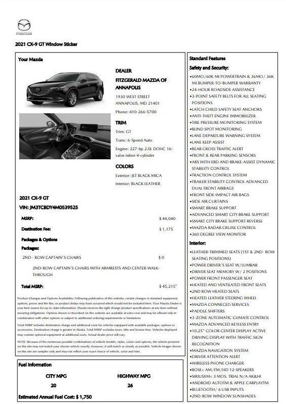 MAZDA CX-9 2021 JM3TCBDY4M0539525 image