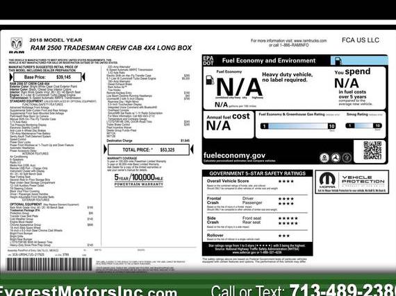 RAM 2500 2018 3C6UR5HL7JG217925 image