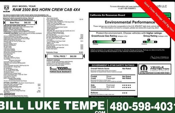 RAM 2500 2021 3C6UR5DL1MG607798 image