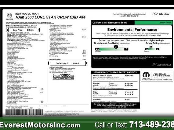 RAM 2500 2021 3C6UR5DLXMG523768 image