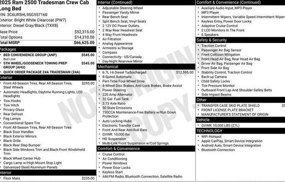 RAM 2500 2025 3C6UR5HL9SG557160 image