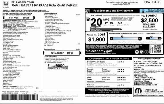 RAM 1500 2019 1C6RR6FG4KS628243 image