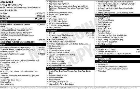 RAM 1500 2019 1C6SRFPT5KN855775 image
