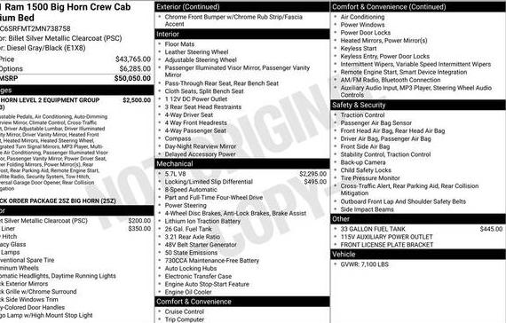 RAM 1500 2021 1C6SRFMT2MN738758 image