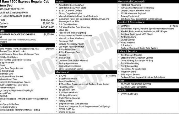RAM 1500 2014 3C6JR6AT7EG226102 image