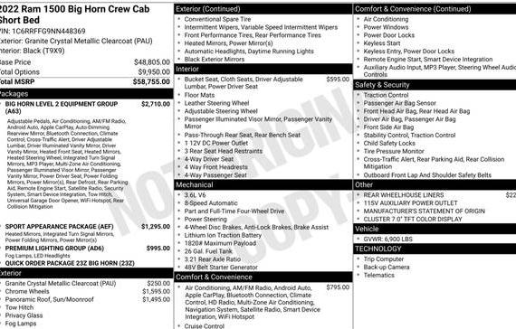 RAM 1500 2022 1C6RRFFG9NN448369 image