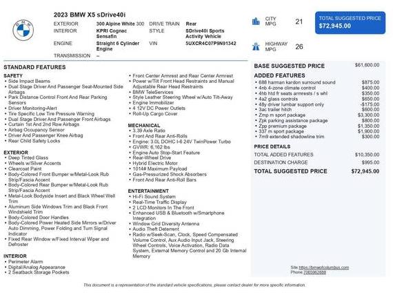 BMW X5 2023 5UXCR4C07P9N91342 image