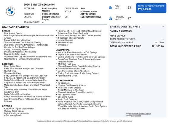 BMW X5 2026 5UX13EU03T9023628 image BMW X5 2026 5UX13EU03T9023628 image