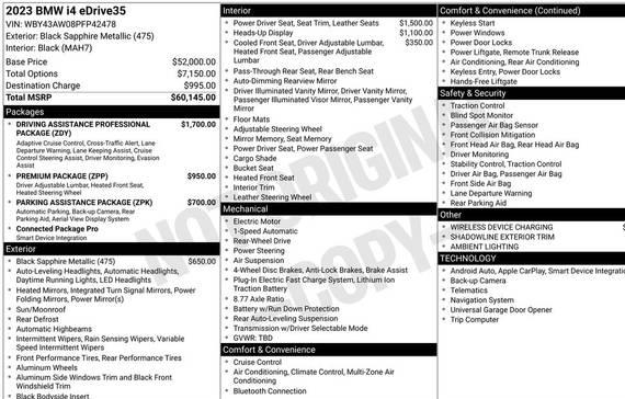 BMW I4 2023 WBY43AW08PFP42478 image BMW I4 2023 WBY43AW08PFP42478 image