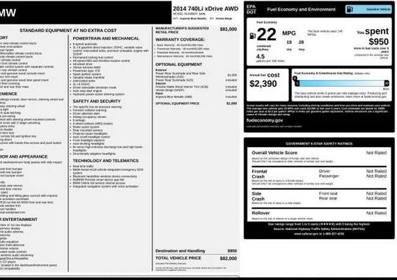 BMW 740LI 2014 WBAYF4C57ED282196 image BMW 740LI 2014 WBAYF4C57ED282196 image
