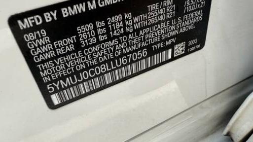 BMW X4 2020 5YMUJ0C08LLU67056 image