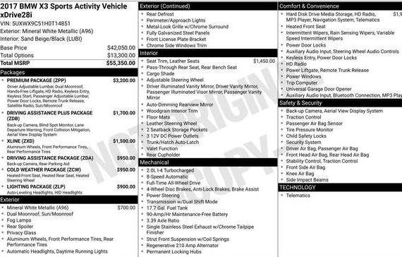 BMW X3 2017 5UXWX9C51H0T14851 image