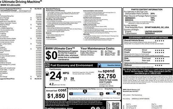 BMW X3 2022 5UX53DP08N9L46955 image