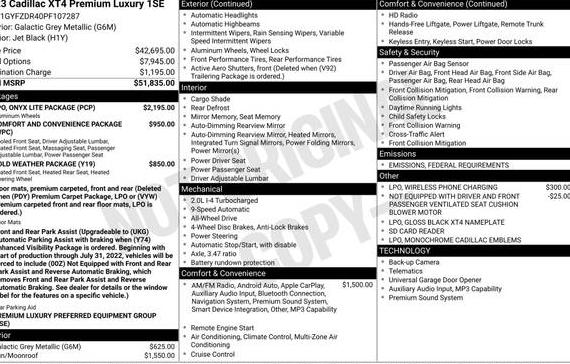 CADILLAC XT4 2023 1GYFZDR40PF107287 image CADILLAC XT4 2023 1GYFZDR40PF107287 image