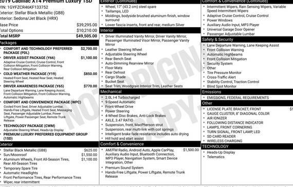 CADILLAC XT4 2019 1GYFZCR46KF133752 image CADILLAC XT4 2019 1GYFZCR46KF133752 image