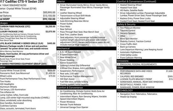 CADILLAC CTS 2017 1G6A15S63H0216293 image