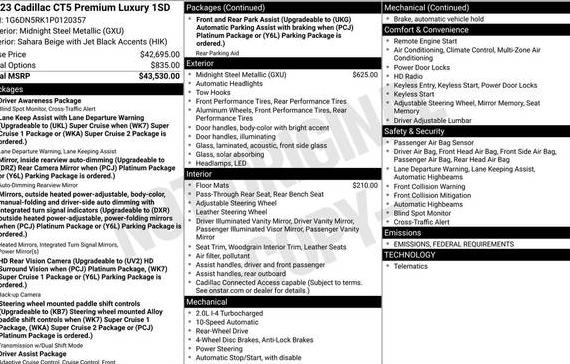 CADILLAC CT5 2023 1G6DN5RK1P0120357 image