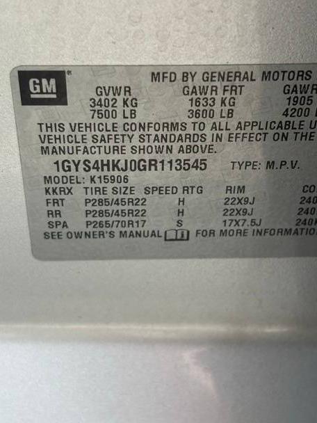 CADILLAC ESCALADE 2016 1GYS4HKJ0GR113545 image
