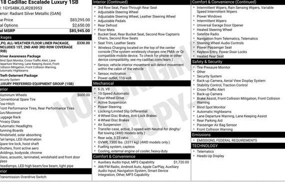 CADILLAC ESCALADE 2018 1GYS4BKJ3JR283953 image