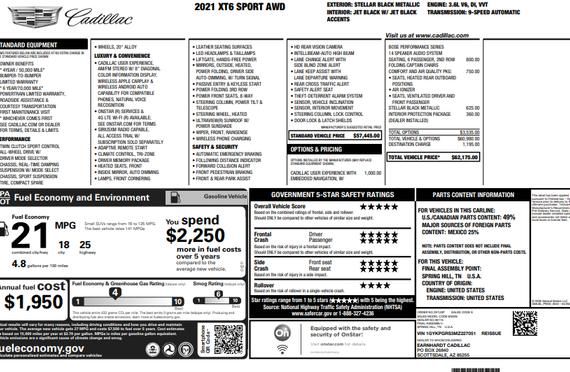 CADILLAC XT6 2021 1GYKPGRS3MZ227051 image